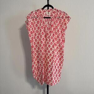 Anthropologie Aish Geometric Print Boho Tunic V-Neck Dress - OS